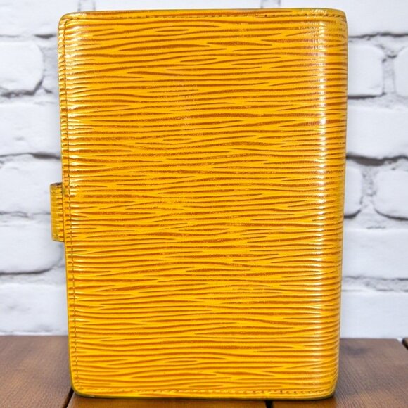 Louis Vuitton EPI Small Ring Agenda Cover COA Yellow EPI and Purple Interior - Picture 2 of 14